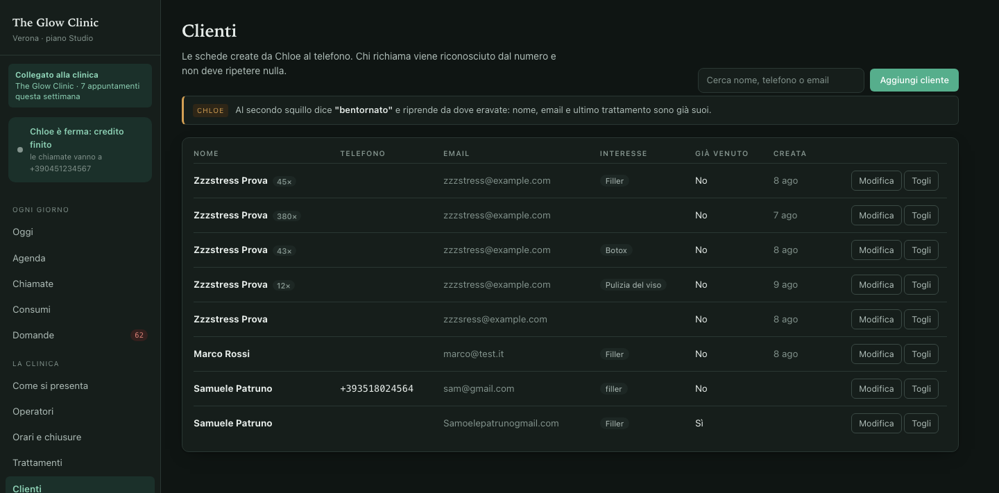 Pagina Clienti